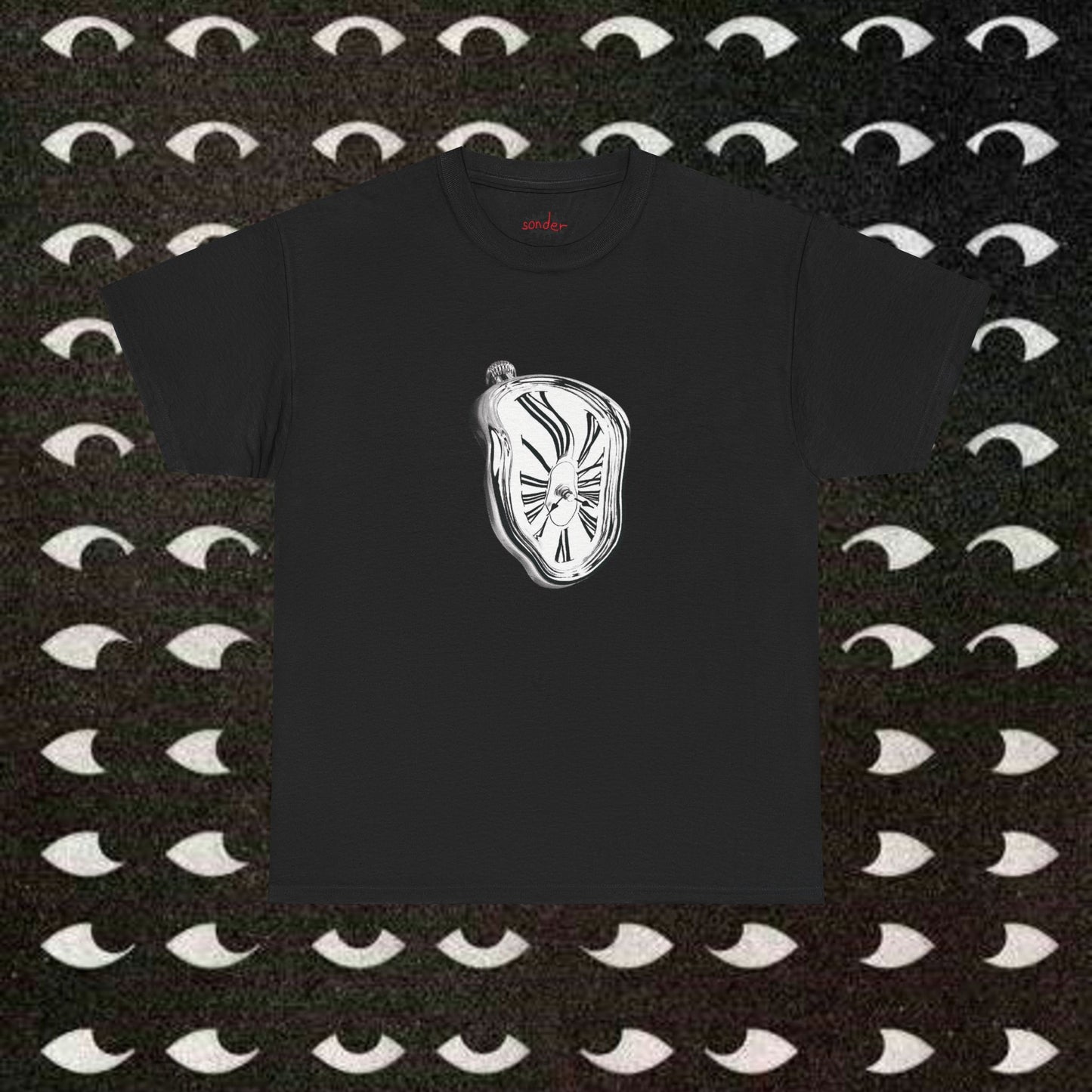 curved clock heavy t-shirt