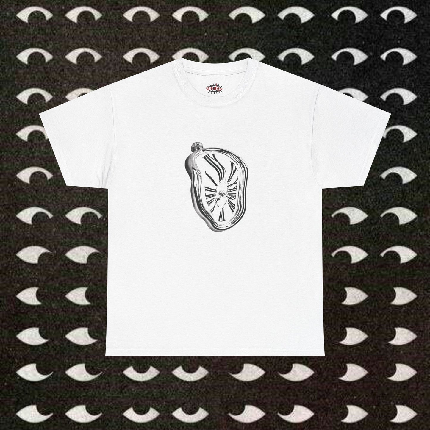 curved clock heavy t-shirt